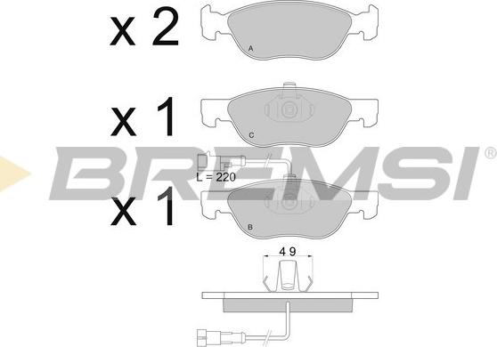 Bremsi BP2666 - Тормозные колодки, дисковые, комплект unicars.by