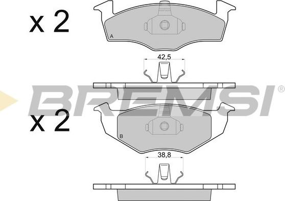 Bremsi BP2682 - Тормозные колодки, дисковые, комплект unicars.by