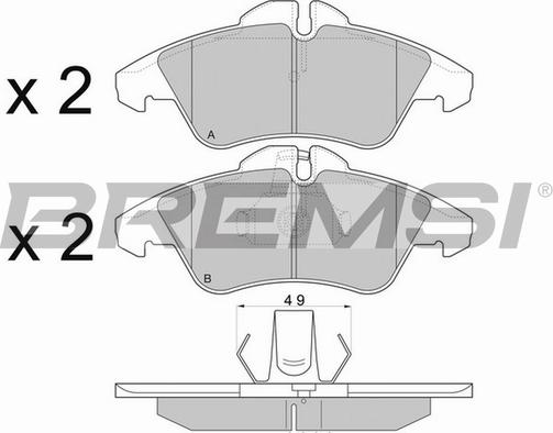 Bremsi BP2687TR - Тормозные колодки, дисковые, комплект unicars.by