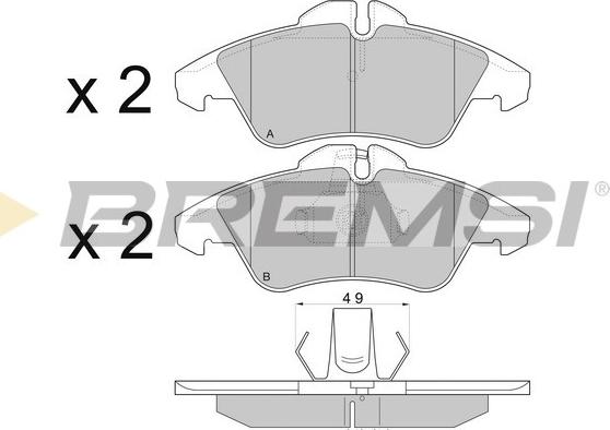 Bremsi BP2687 - Тормозные колодки, дисковые, комплект unicars.by