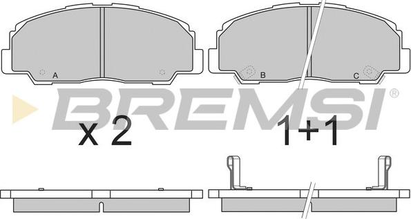 Bremsi BP2639 - Тормозные колодки, дисковые, комплект unicars.by