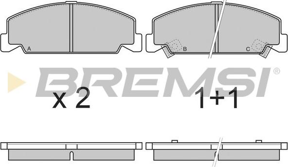 Bremsi BP2634 - Тормозные колодки, дисковые, комплект unicars.by