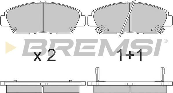 Bremsi BP2621 - Тормозные колодки, дисковые, комплект unicars.by