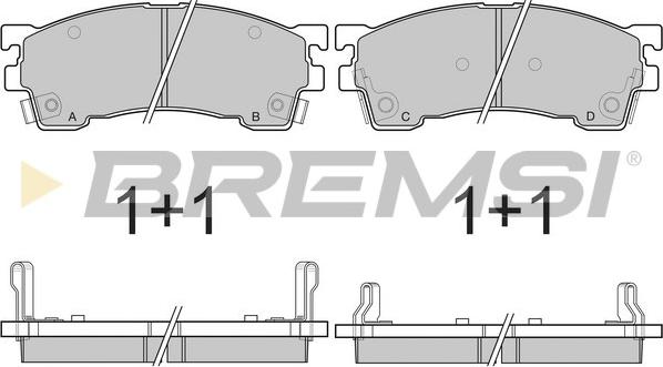 Bremsi BP2622 - Тормозные колодки, дисковые, комплект unicars.by