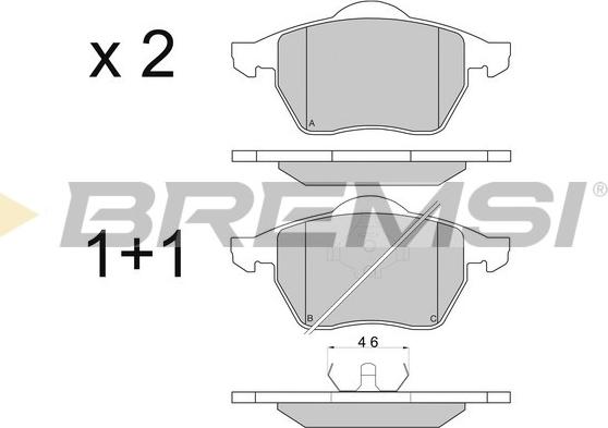 Bremsi BP2679 - Тормозные колодки, дисковые, комплект unicars.by