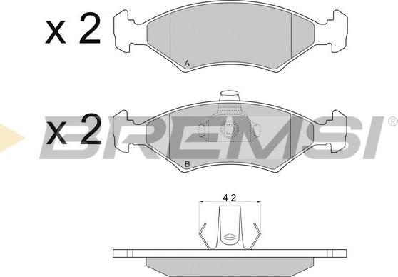 Bremsi BP2675 - Тормозные колодки, дисковые, комплект unicars.by