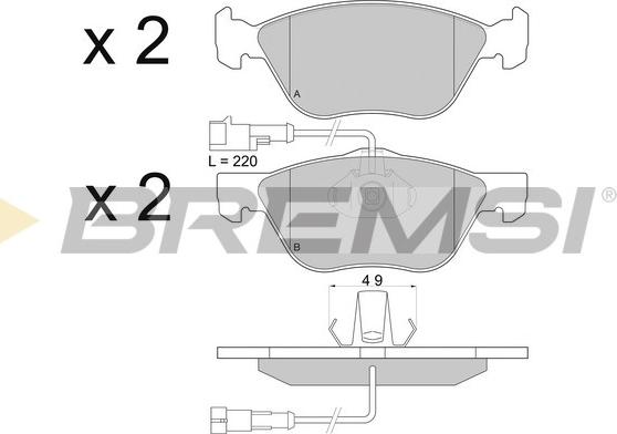 Bremsi BP2673 - Тормозные колодки, дисковые, комплект unicars.by