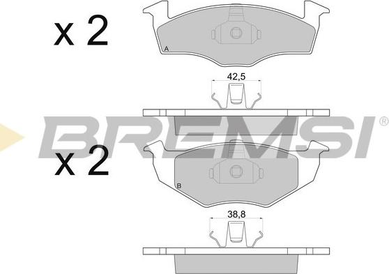 Bremsi BP2672 - Тормозные колодки, дисковые, комплект unicars.by