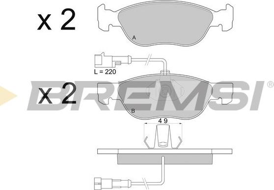 Bremsi BP2677 - Тормозные колодки, дисковые, комплект unicars.by