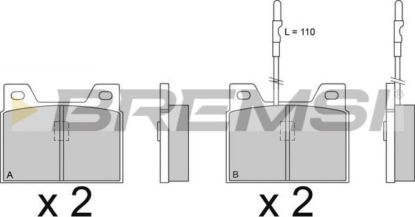 Bremsi BP2066 - Тормозные колодки, дисковые, комплект unicars.by