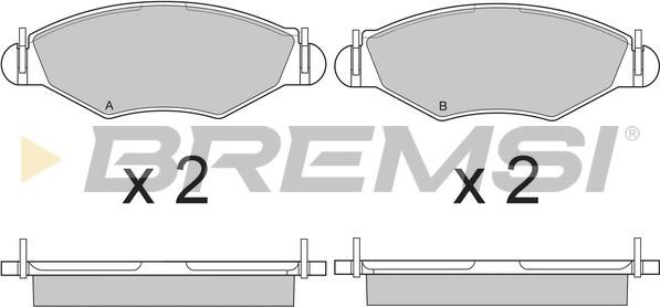 Bremsi BP2847 - Тормозные колодки, дисковые, комплект unicars.by