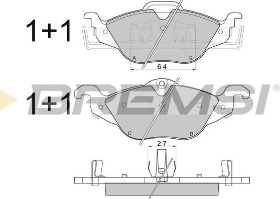 Bremsi BP2810 - Тормозные колодки, дисковые, комплект unicars.by