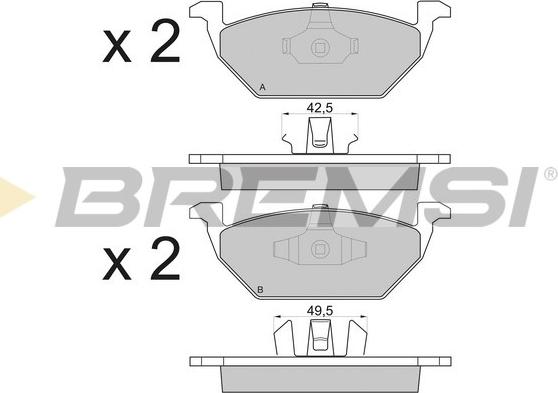 Bremsi BP2835 - Тормозные колодки, дисковые, комплект unicars.by