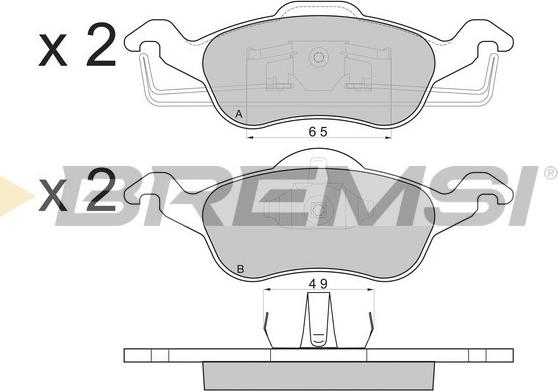 Bremsi BP2824 - Тормозные колодки, дисковые, комплект unicars.by