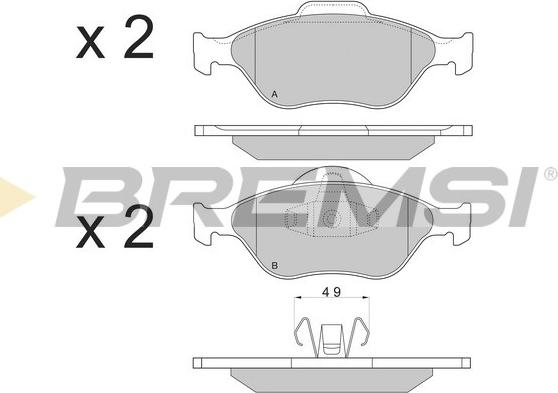 Bremsi BP2872 - Тормозные колодки, дисковые, комплект unicars.by