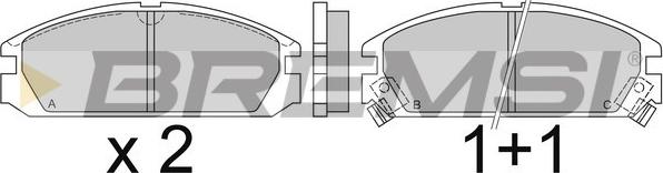 Bremsi BP2349 - Тормозные колодки, дисковые, комплект unicars.by