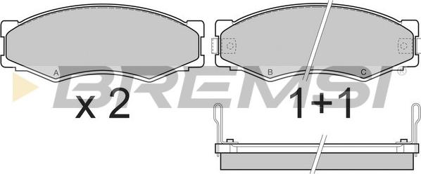 Bremsi BP2301 - Тормозные колодки, дисковые, комплект unicars.by