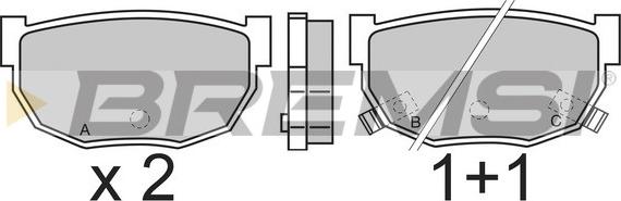 Bremsi BP2303 - Тормозные колодки, дисковые, комплект unicars.by