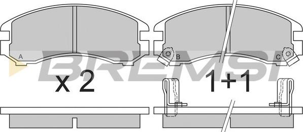 Bremsi BP2332 - Тормозные колодки, дисковые, комплект unicars.by