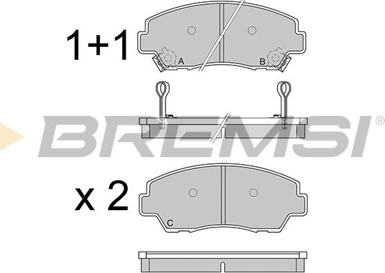 Bremsi BP2326 - Тормозные колодки, дисковые, комплект unicars.by