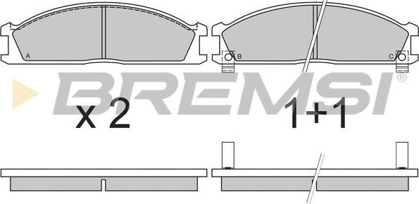 Bremsi BP2370 - Тормозные колодки, дисковые, комплект unicars.by