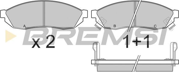 Bremsi BP2290 - Тормозные колодки, дисковые, комплект unicars.by