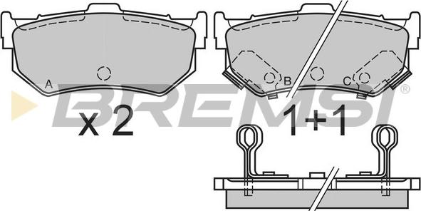 Bremsi BP2291 - Тормозные колодки, дисковые, комплект unicars.by