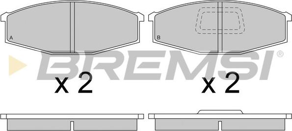 Bremsi BP2235 - Тормозные колодки, дисковые, комплект unicars.by