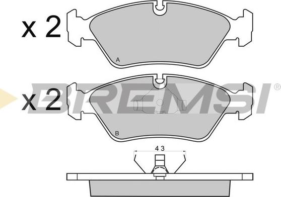 Bremsi BP2231 - Тормозные колодки, дисковые, комплект unicars.by