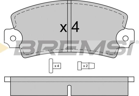 Bremsi BP2220 - Тормозные колодки, дисковые, комплект unicars.by