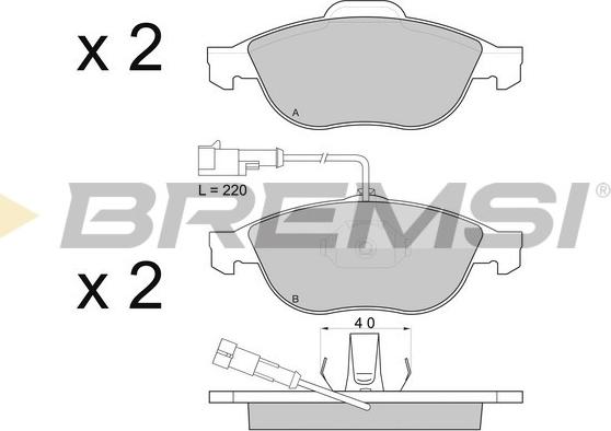 Bremsi BP2746 - Тормозные колодки, дисковые, комплект unicars.by