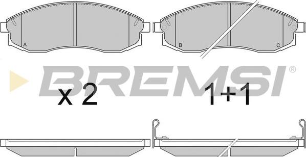 Bremsi BP2743 - Тормозные колодки, дисковые, комплект unicars.by