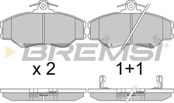 Bremsi BP2708 - Тормозные колодки, дисковые, комплект unicars.by