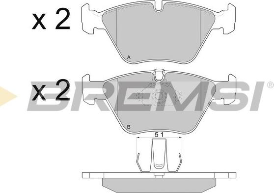 Bremsi BP2773 - Тормозные колодки, дисковые, комплект unicars.by