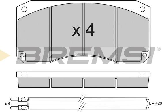 Bremsi BP7256 - Тормозные колодки, дисковые, комплект unicars.by