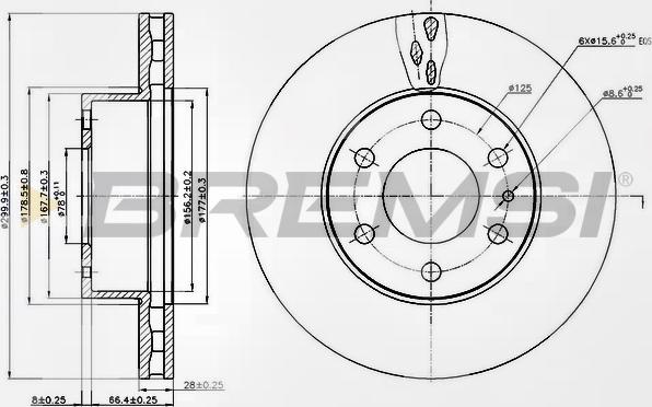 Bremsi CD5314V - Тормозной диск unicars.by