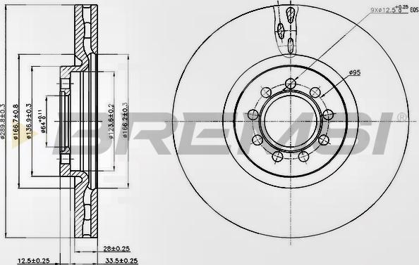 Bremsi CD5317V - Тормозной диск unicars.by