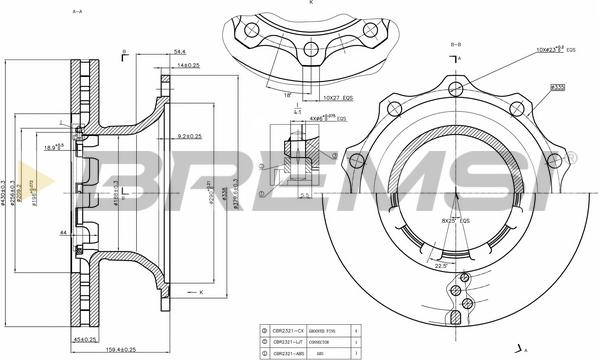 Bremsi CD5294V - Тормозной диск unicars.by