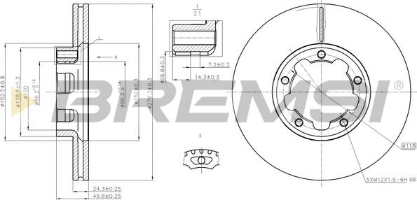 Bremsi CD5261V - Тормозной диск unicars.by