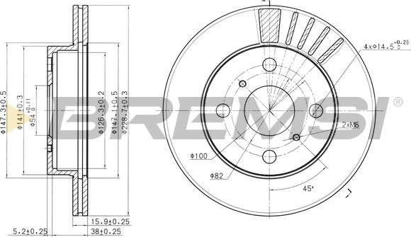 Bremsi CD6948V - Тормозной диск unicars.by