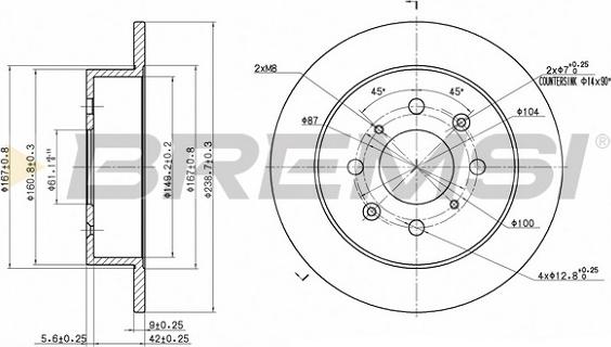 Bremsi CD6950S - Тормозной диск unicars.by