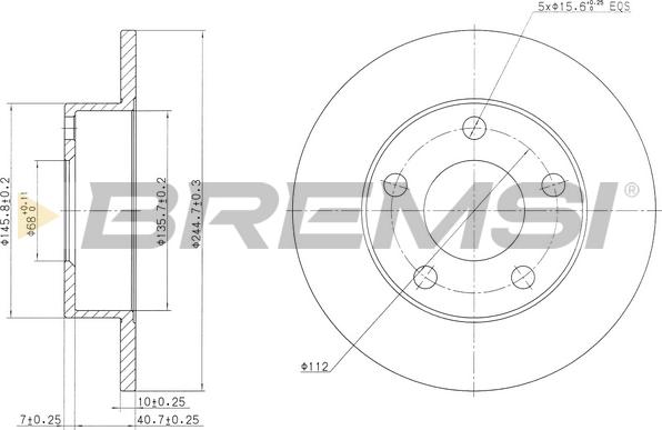 Bremsi CD6952S - Тормозной диск unicars.by