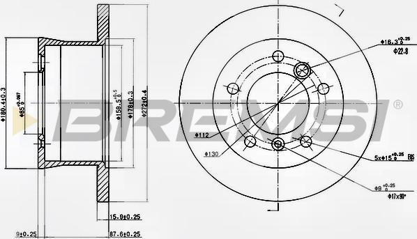 Bremsi CD6932S - Тормозной диск unicars.by