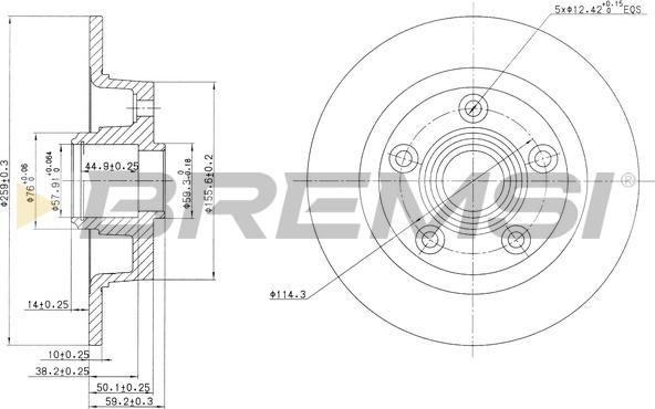 Bremsi CD6456S - Тормозной диск unicars.by