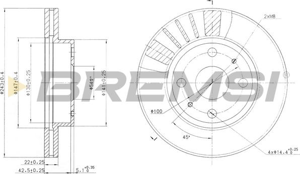 Bremsi CD6405V - Тормозной диск unicars.by