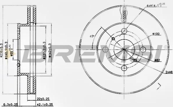 Bremsi CD6413V - Тормозной диск unicars.by