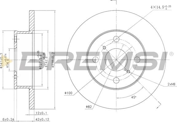 Bremsi CD6412S - Тормозной диск unicars.by