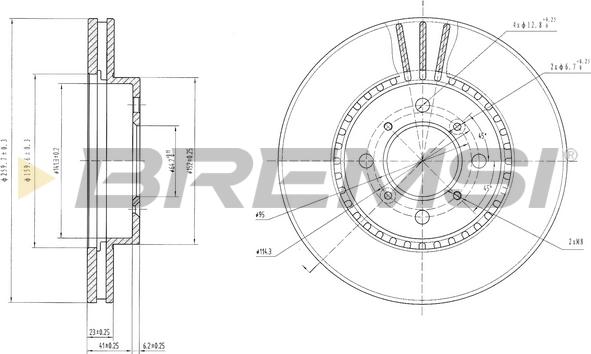 Bremsi CD6511V - Тормозной диск unicars.by