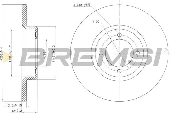 Bremsi CD6527S - Тормозной диск unicars.by