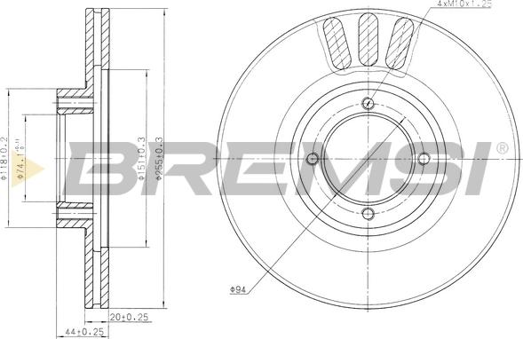 Bremsi CD6610V - Тормозной диск unicars.by